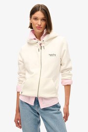 mens Essential Logo Half Brushed Zip Hoodie in Heritage Navy Marl | UK