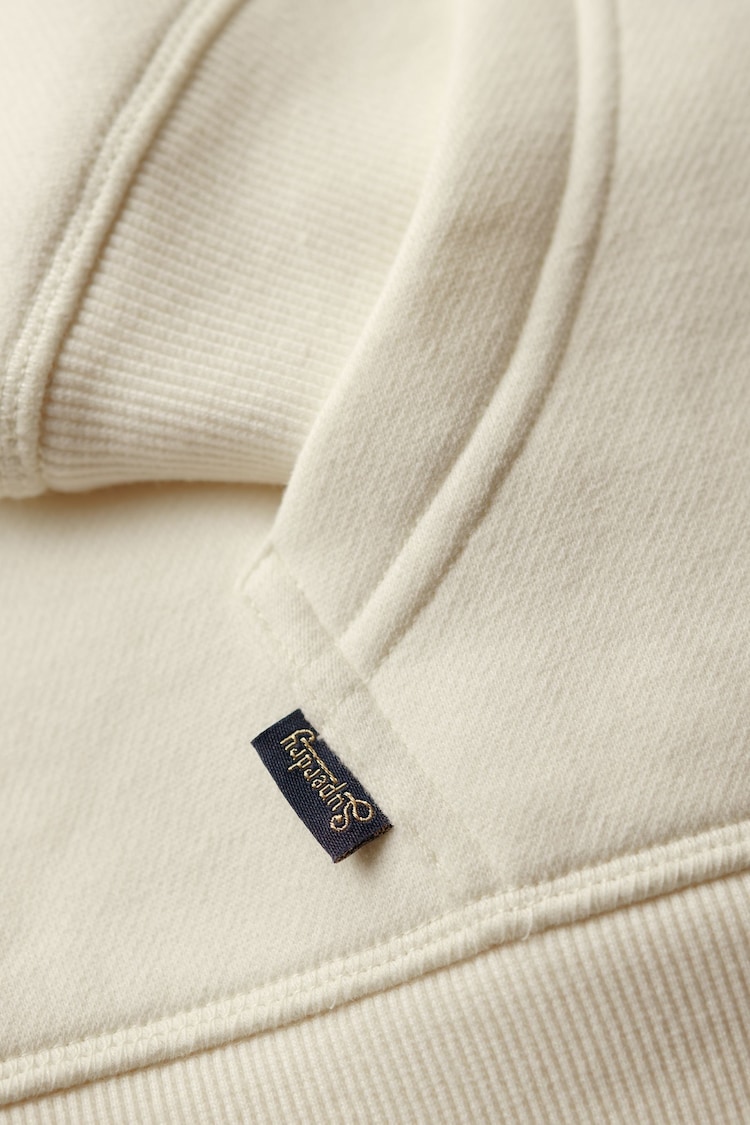 Superdry White 100% Cotton Essential Logo Zip Hoodie - Image 5 of 5