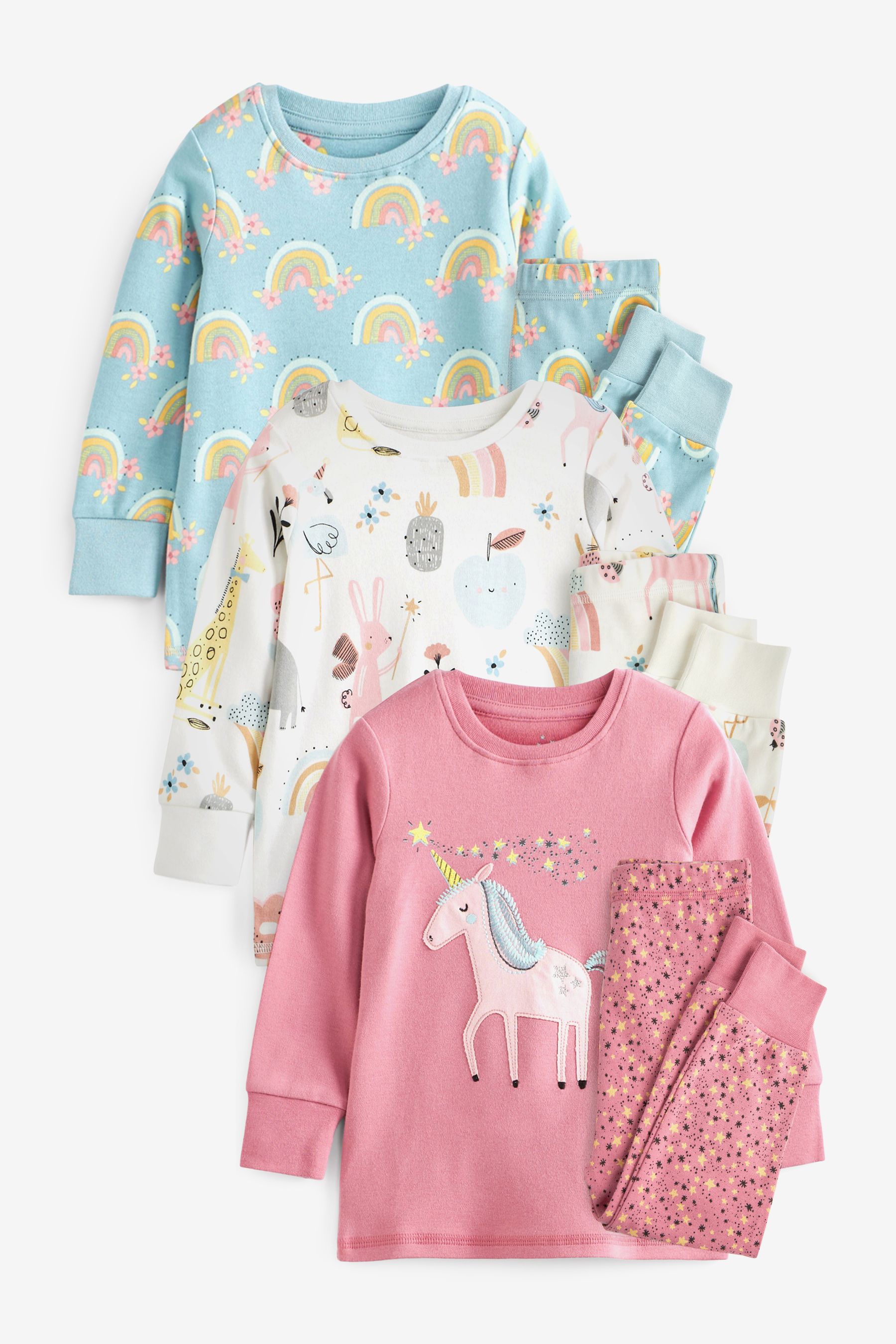 Buy Pink Blue Unicorn Pyjamas 3 Pack 9mths 8yrs from Next Luxembourg