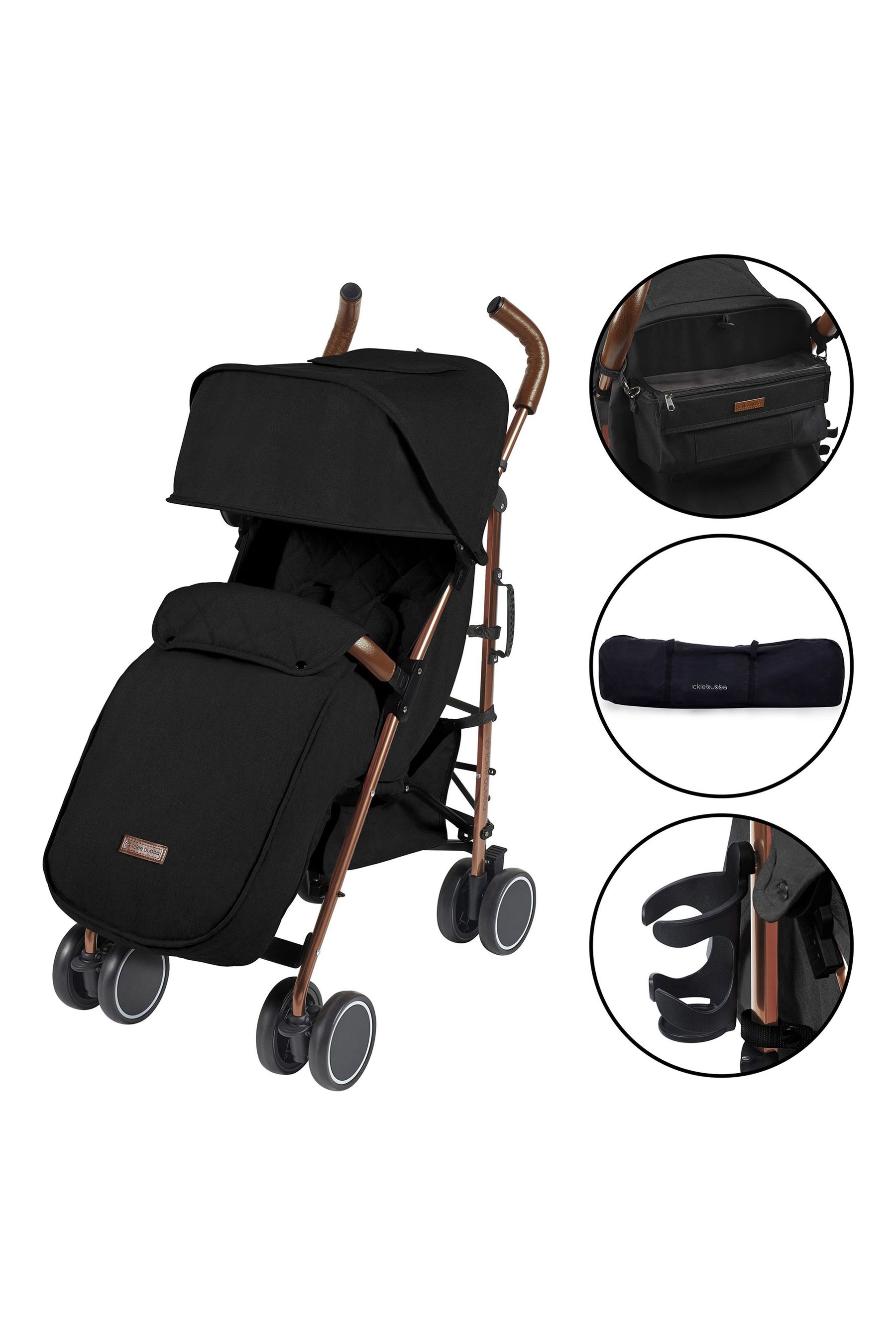 Buy Ickle Bubba Black Discovery Stroller Prime Pushchair from the Next UK online shop