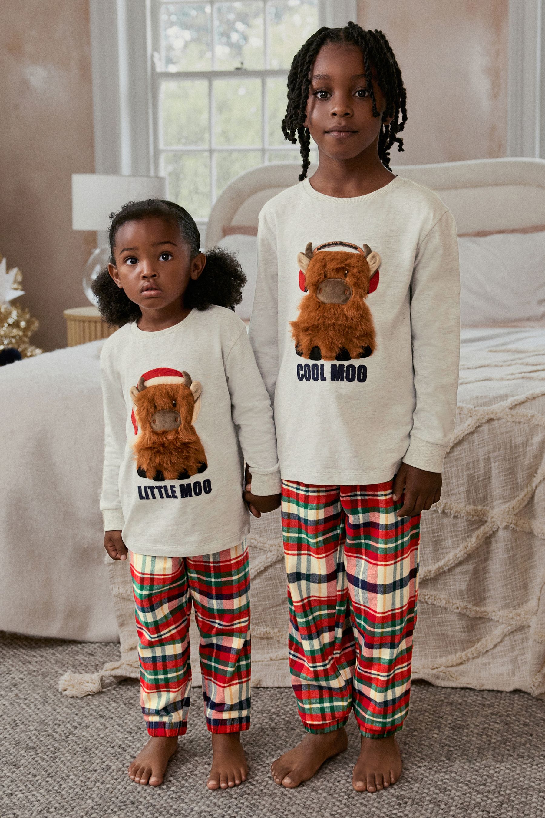 Buy Grey Red Hamish Matching Family Older Kids Cosy Cotton Pyjamas 3 16yrs from Next Luxembourg