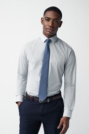 Neutral Brown/Blue Slim Fit Single Cuff Shirt And Tie Pack - Image 1 of 8