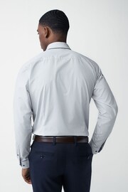 Neutral Brown/Blue Slim Fit Single Cuff Shirt And Tie Pack - Image 3 of 8