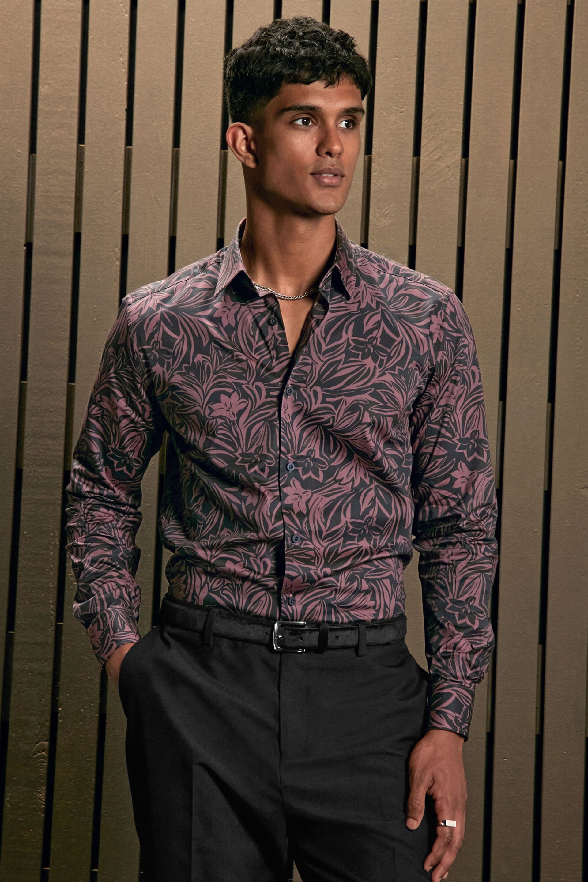 Purple Floral EDIT Long Sleeve Shirt - Image 1 of 9