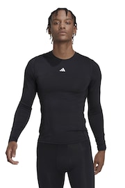 adidas Black Techfit Training Long Sleeve Top - Image 1 of 10