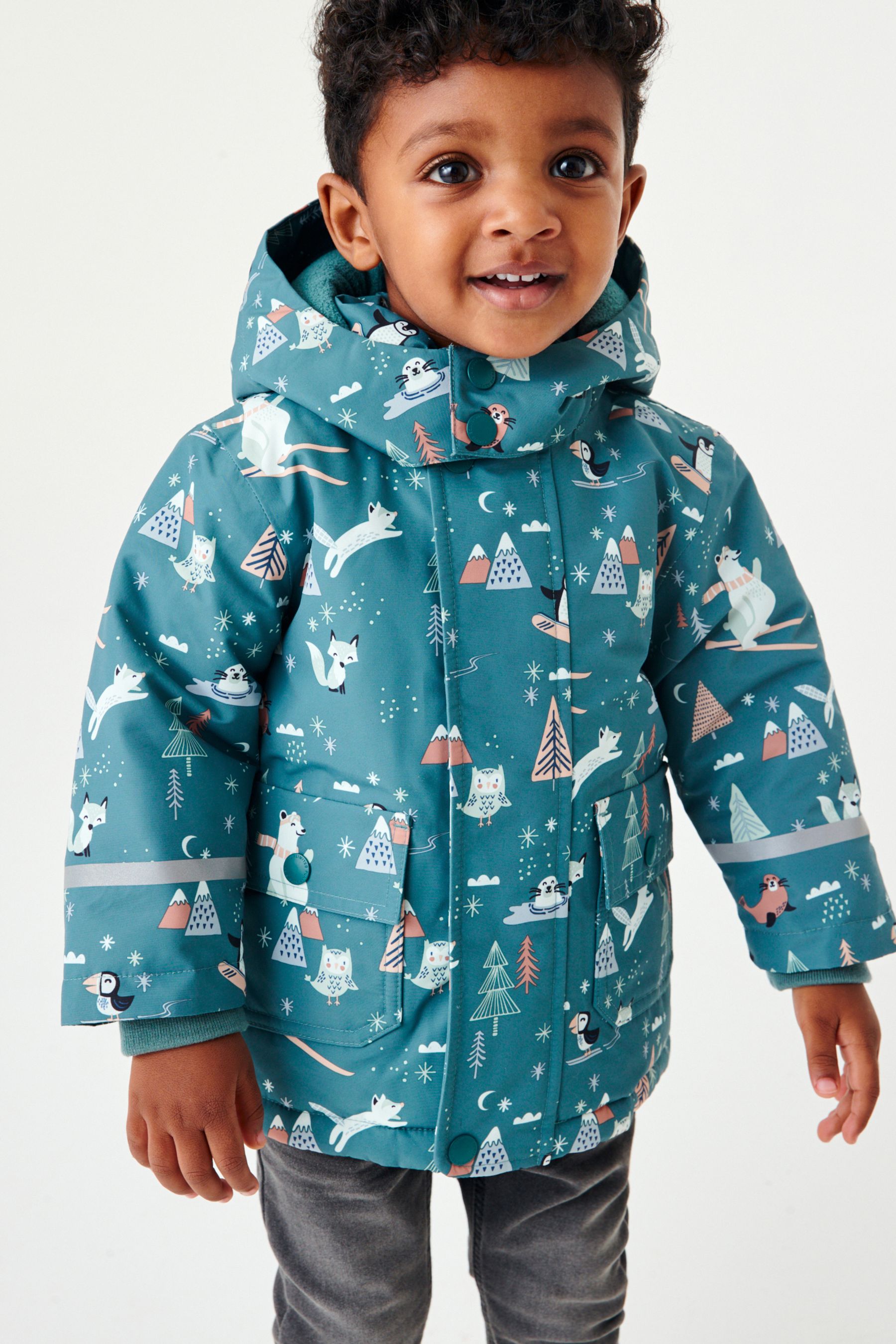Buy Teal Blue Waterproof Coat With Faux Fur Trim 3mths 7yrs from Next Luxembourg