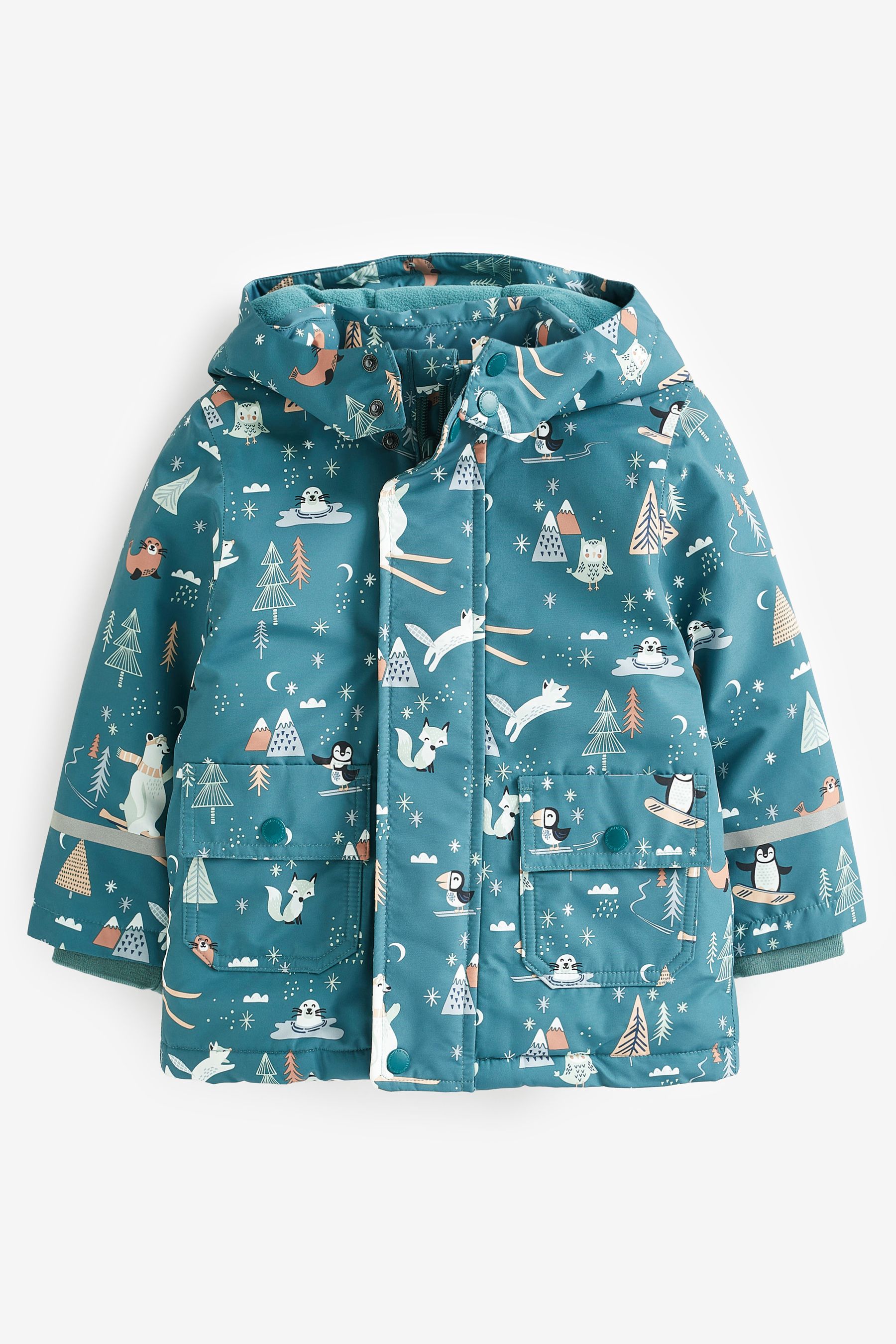 Buy Teal Blue Waterproof Coat With Faux Fur Trim 3mths 7yrs from Next Luxembourg