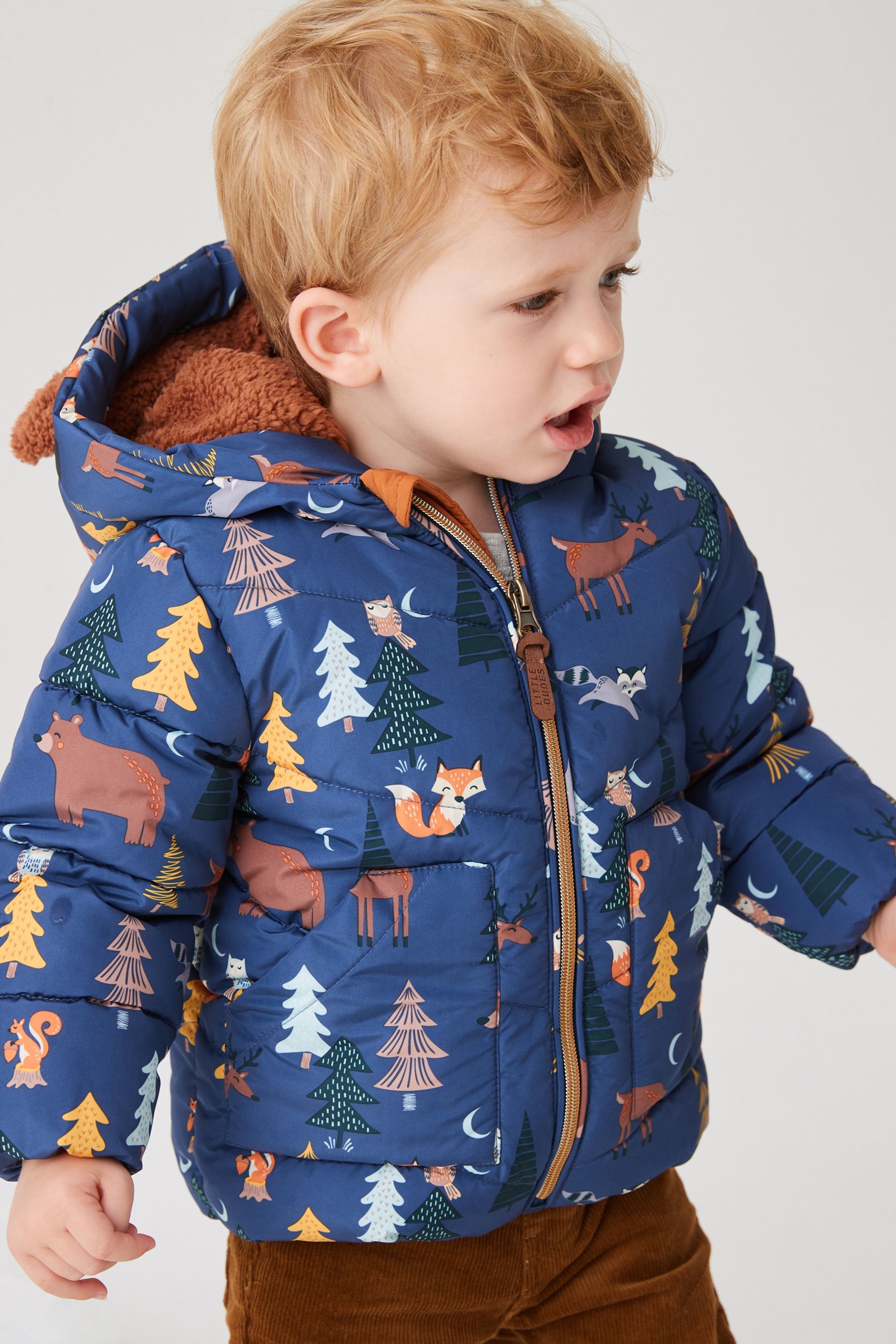 Buy Navy Woodland Print Shower Resistant Coat 3mths 7yrs from Next Luxembourg