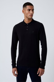 French Connection Long Sleeve Black Polo Shirt - Image 1 of 3