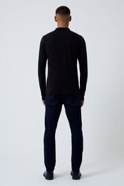 French Connection Long Sleeve Black Polo Shirt - Image 2 of 3