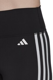 adidas Black Training Essentials 3 Stripes High Waisted Short Leggings - Image 6 of 8