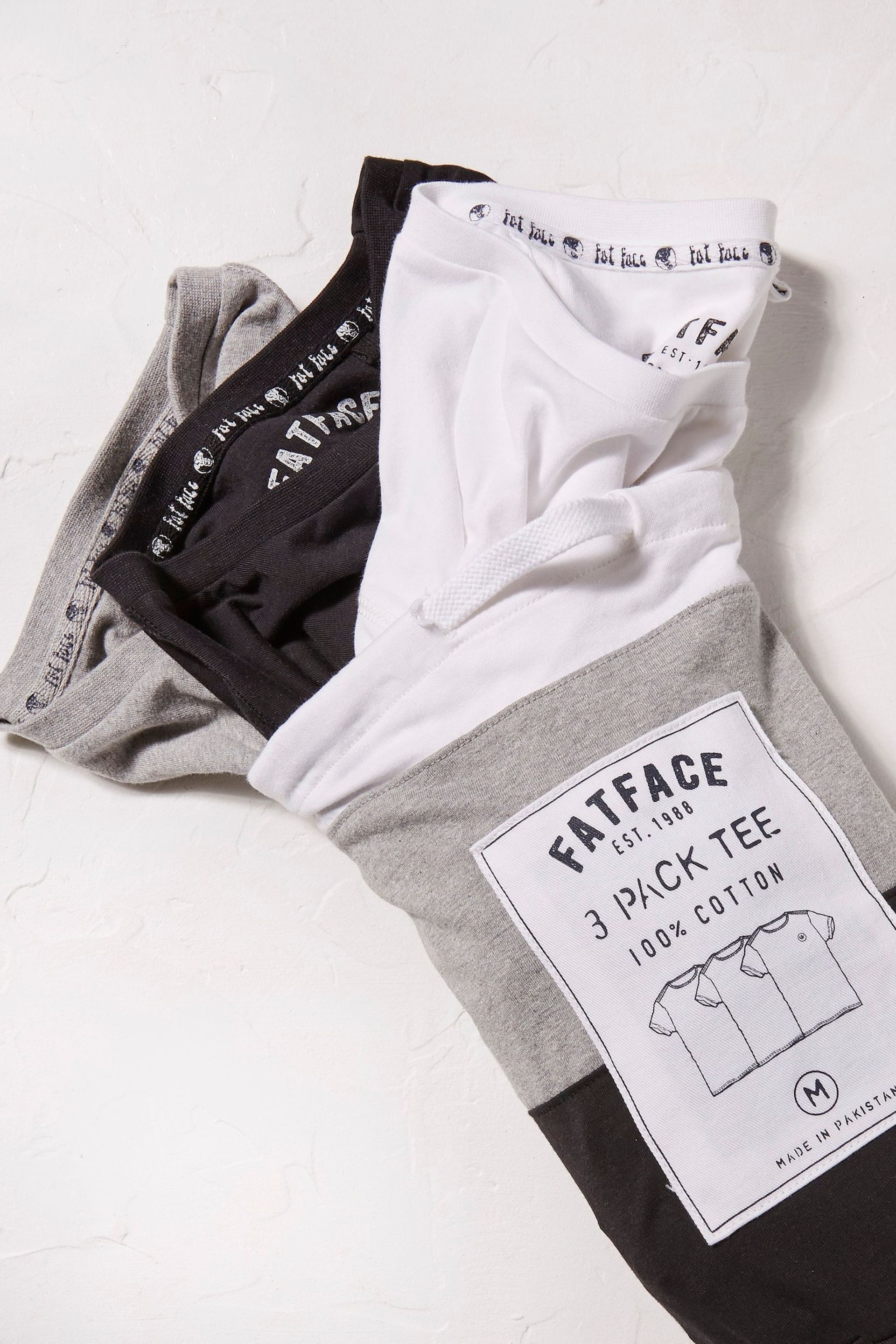 FatFace Grey T-Shirts 3 Pack - Image 4 of 5