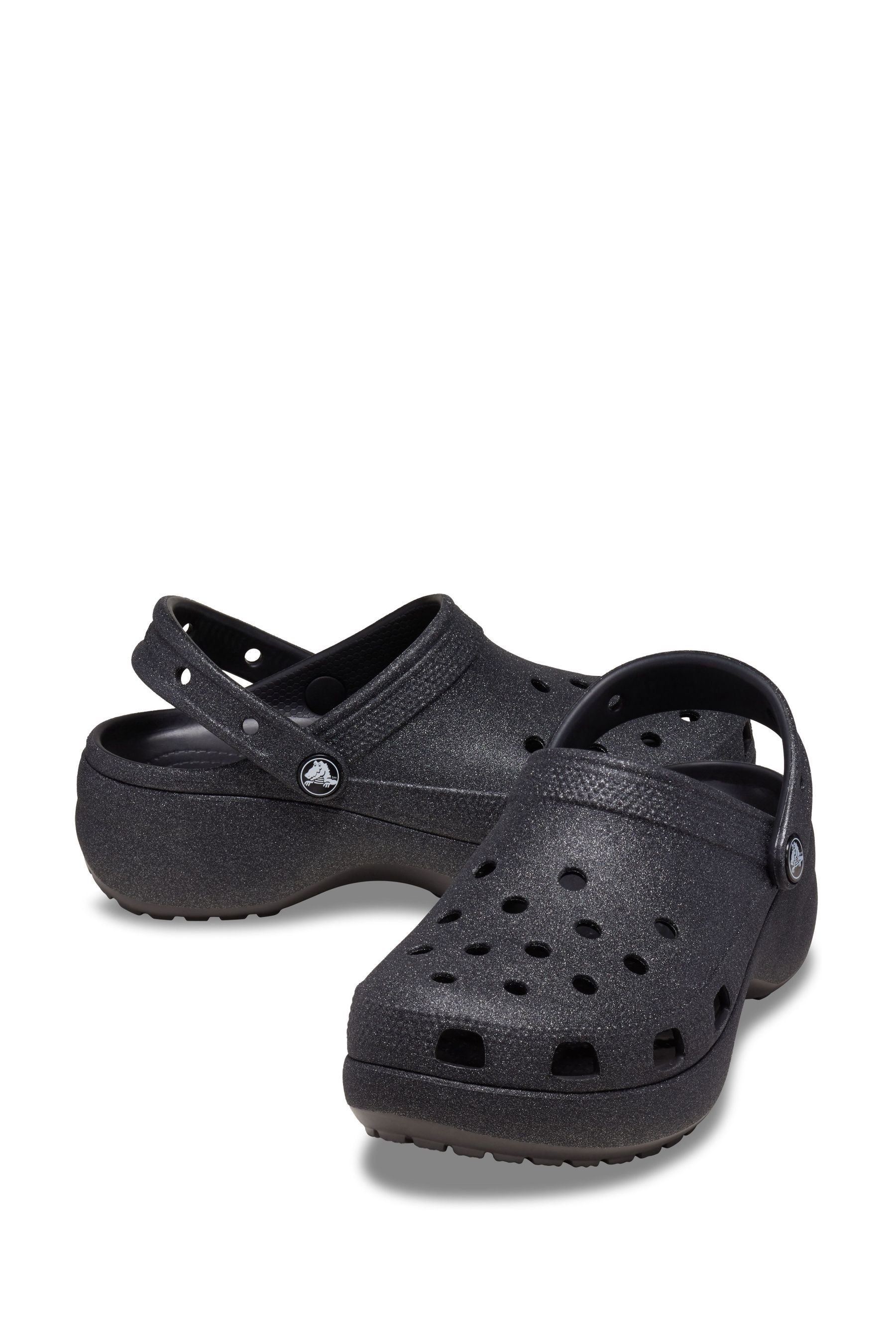 Black sparkly crocs shop