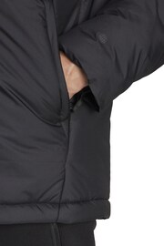 adidas Black BSC 3-Stripes Puffy Hooded Jacket - Image 3 of 6