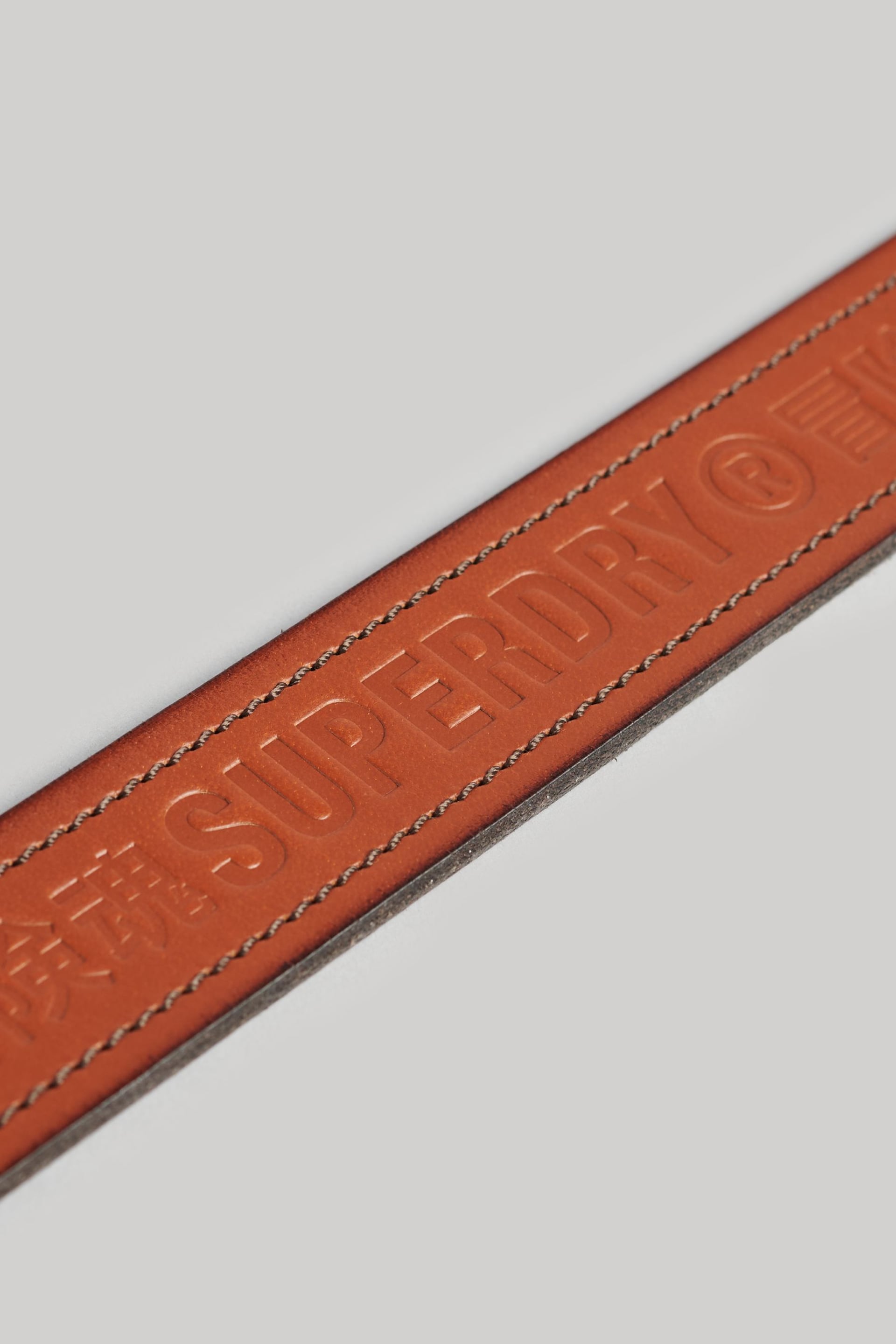 Superdry Brown Vintage Branded Belt - Image 4 of 4