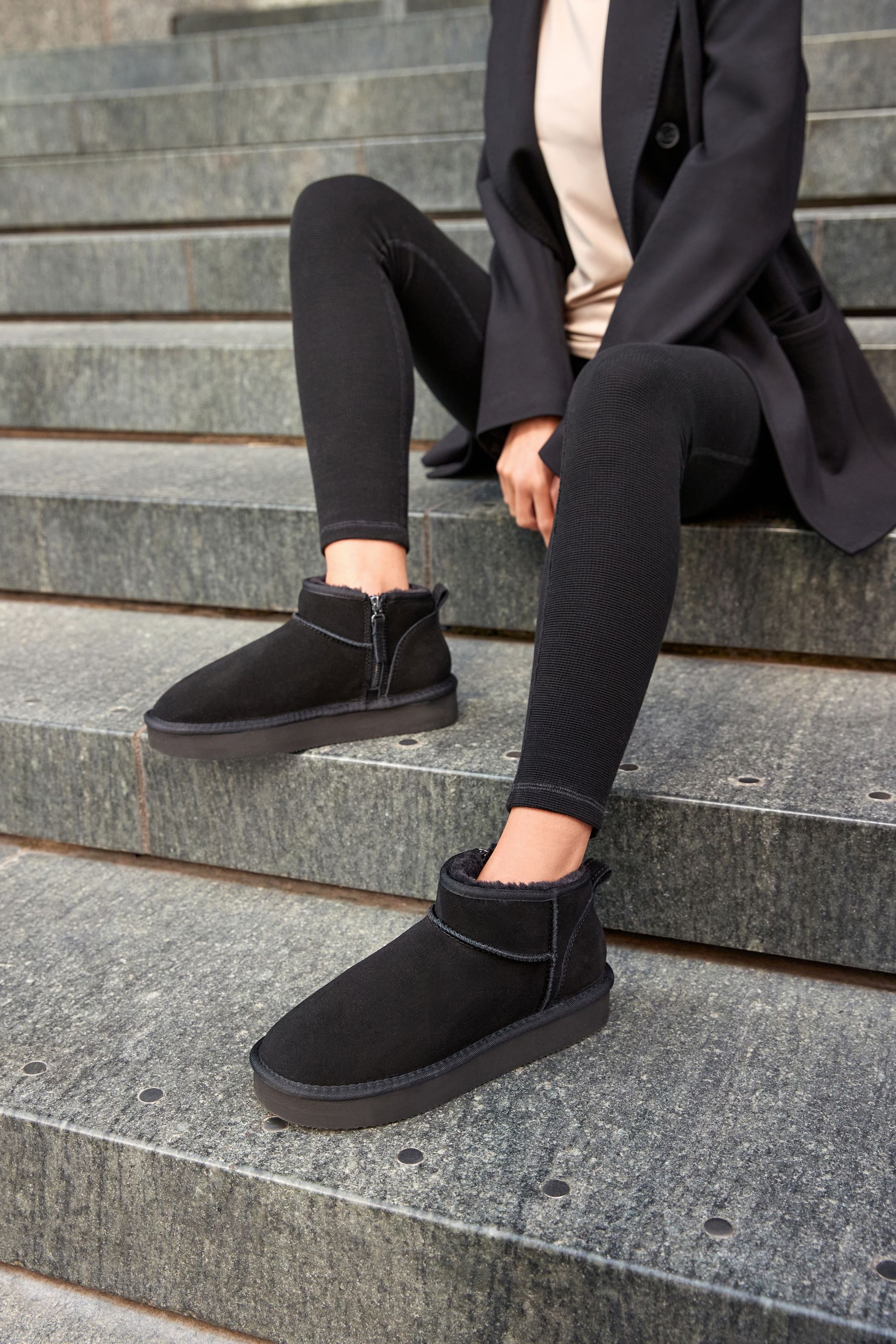 Fur lined suede boots sale