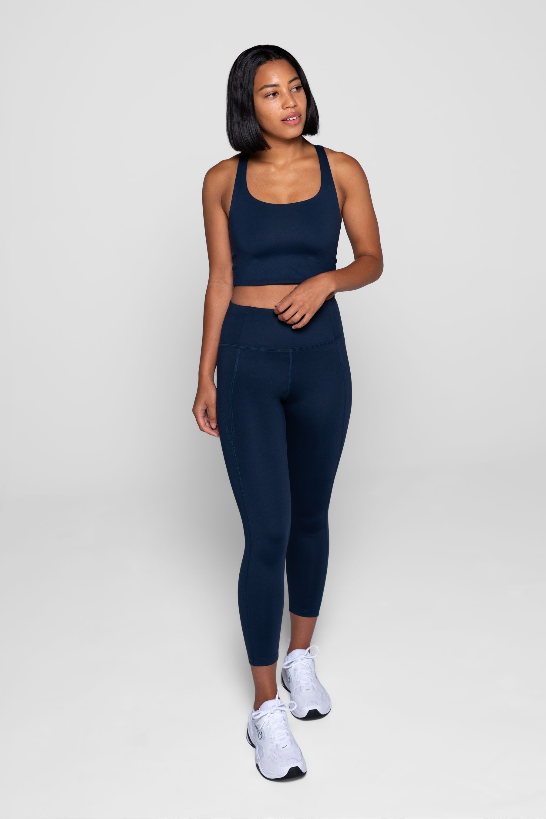 Girlfriend Collective High Rise Compressive Leggings large NAVY Womens
