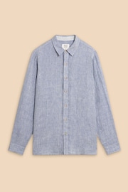 White Stuff Blue Pembroke Linen Shirt - Image 5 of 6