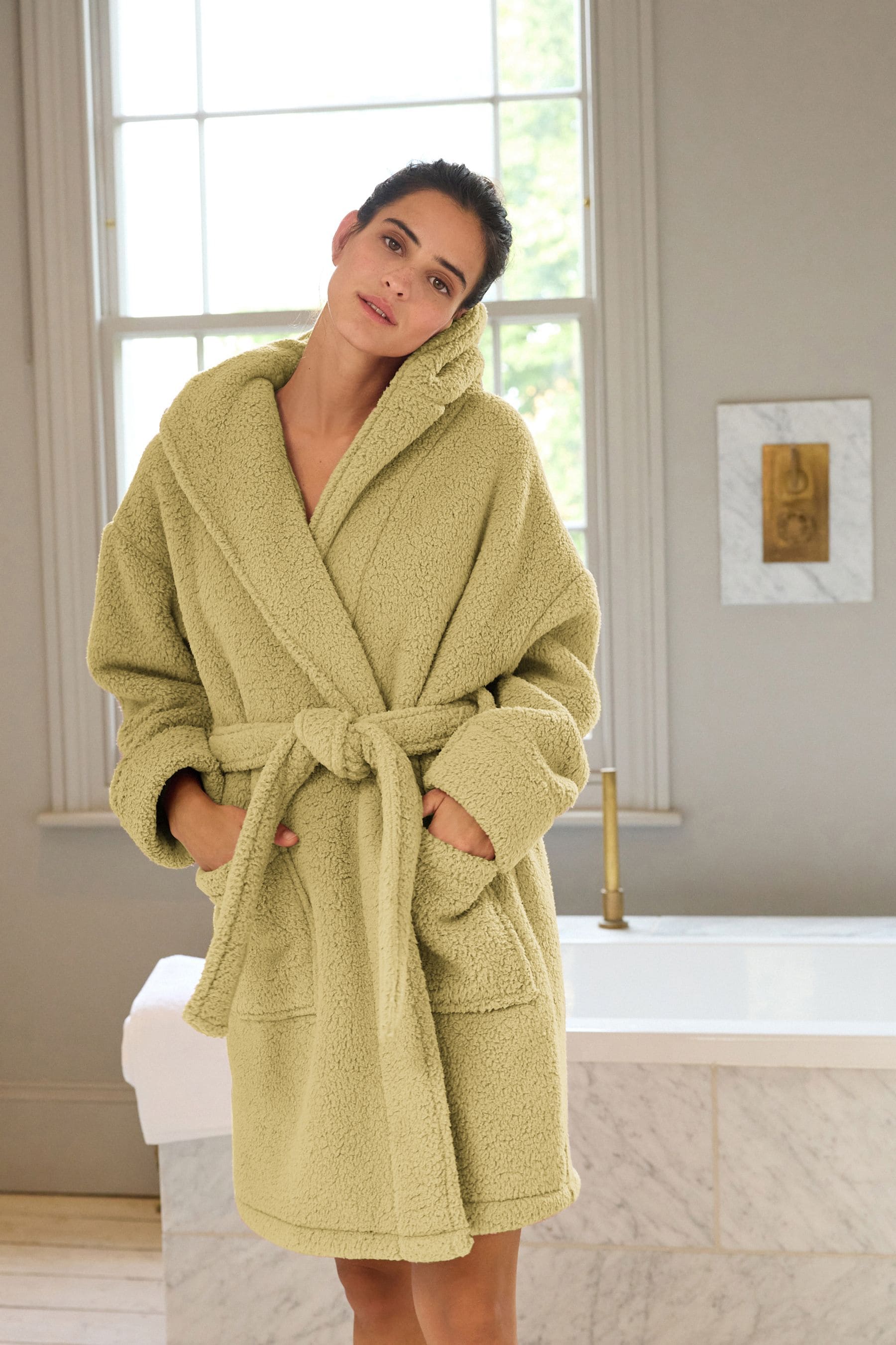 Short fleece dressing gowns for womens hotsell