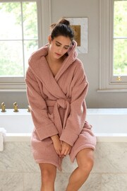 Pink Short Teddy Borg Fleece Dressing Gown - Image 3 of 9
