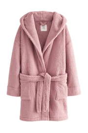 Pink Short Teddy Borg Fleece Dressing Gown - Image 8 of 9