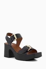 Dune London Black Jenies Buckle Platform Sandals - Image 4 of 6