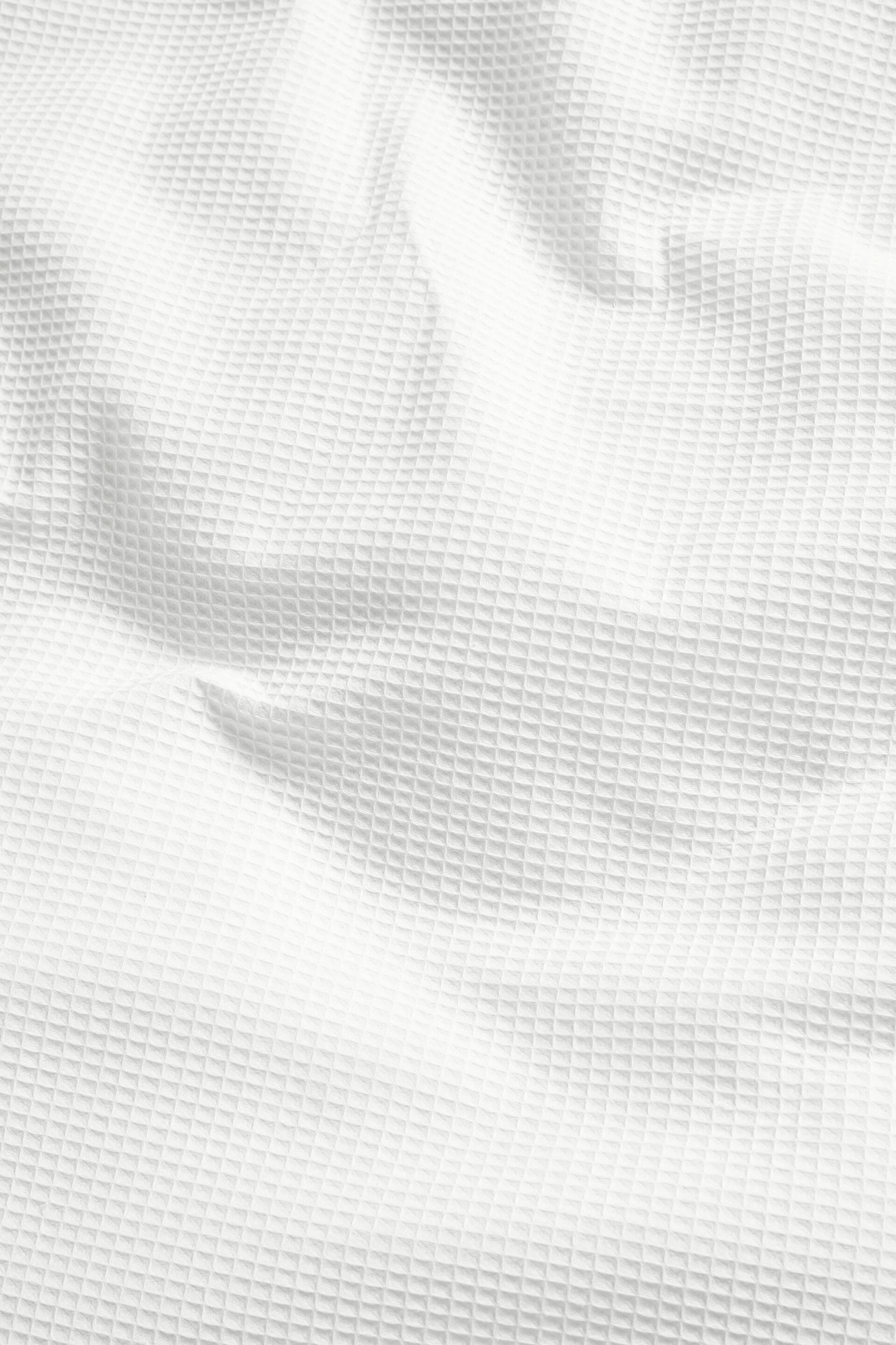 White Waffle Duvet Cover and Pillowcase Set - Image 12 of 14