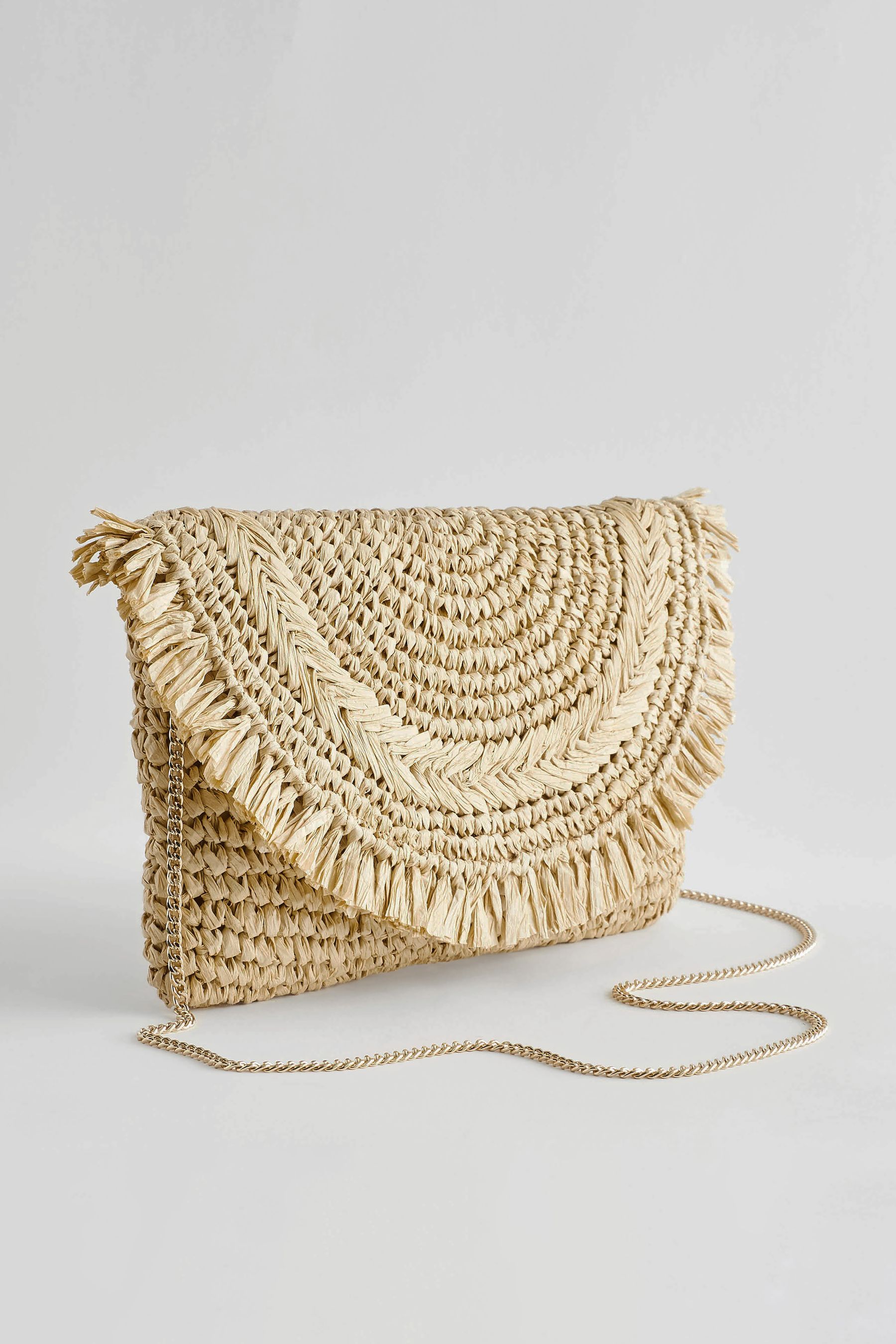 Buy Natural Raffia Fringe Clutch Bag from the Next UK online shop