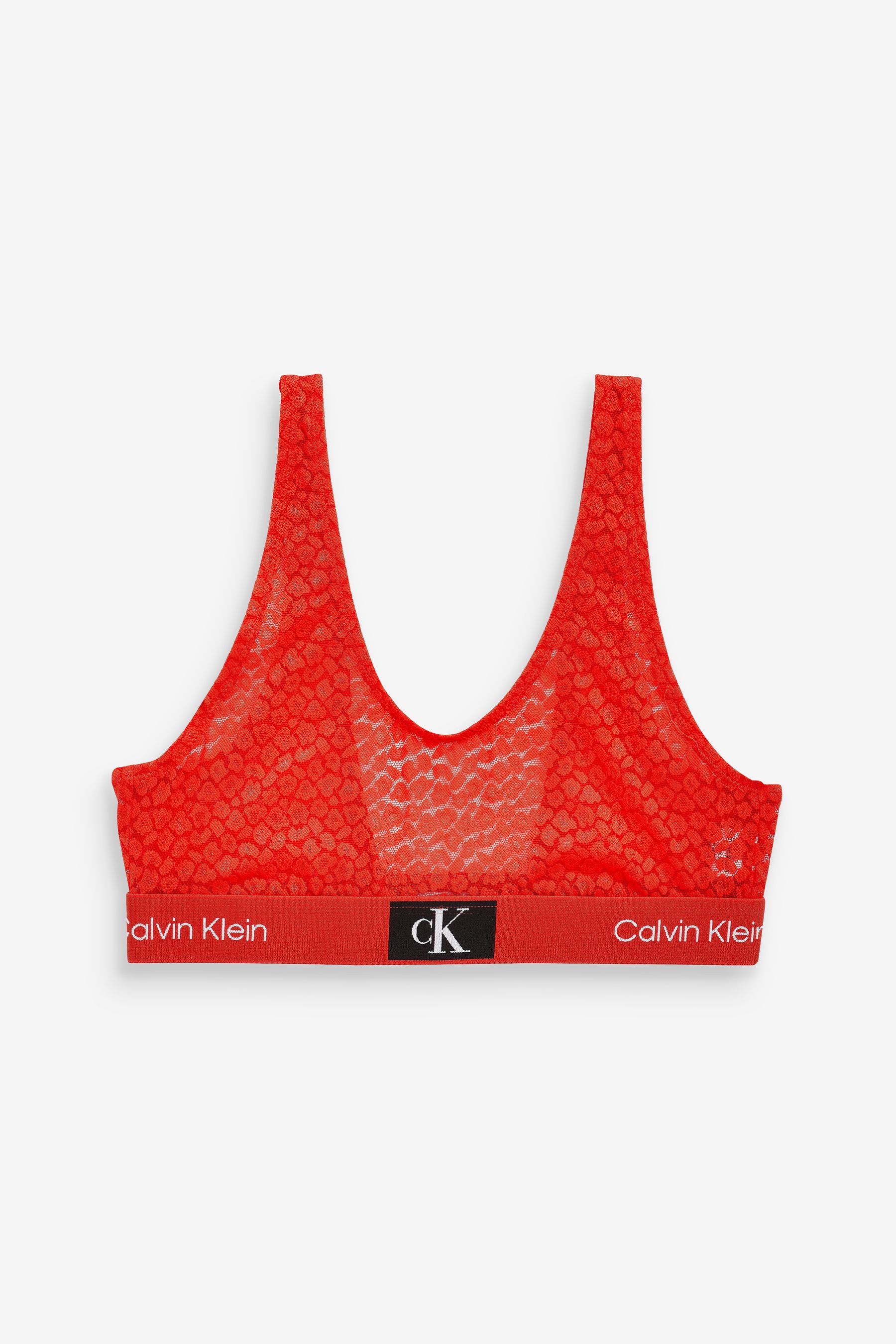 Buy Calvin Klein Orange 1996 Animal Lace Bralette from Next Luxembourg