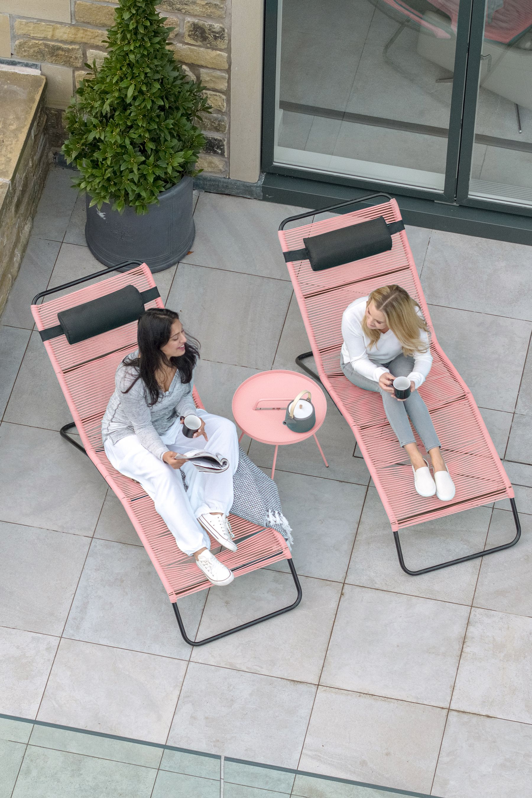 Buy Pacific Pink Outdoor Rio Sun Lounger Set from the Next UK online shop