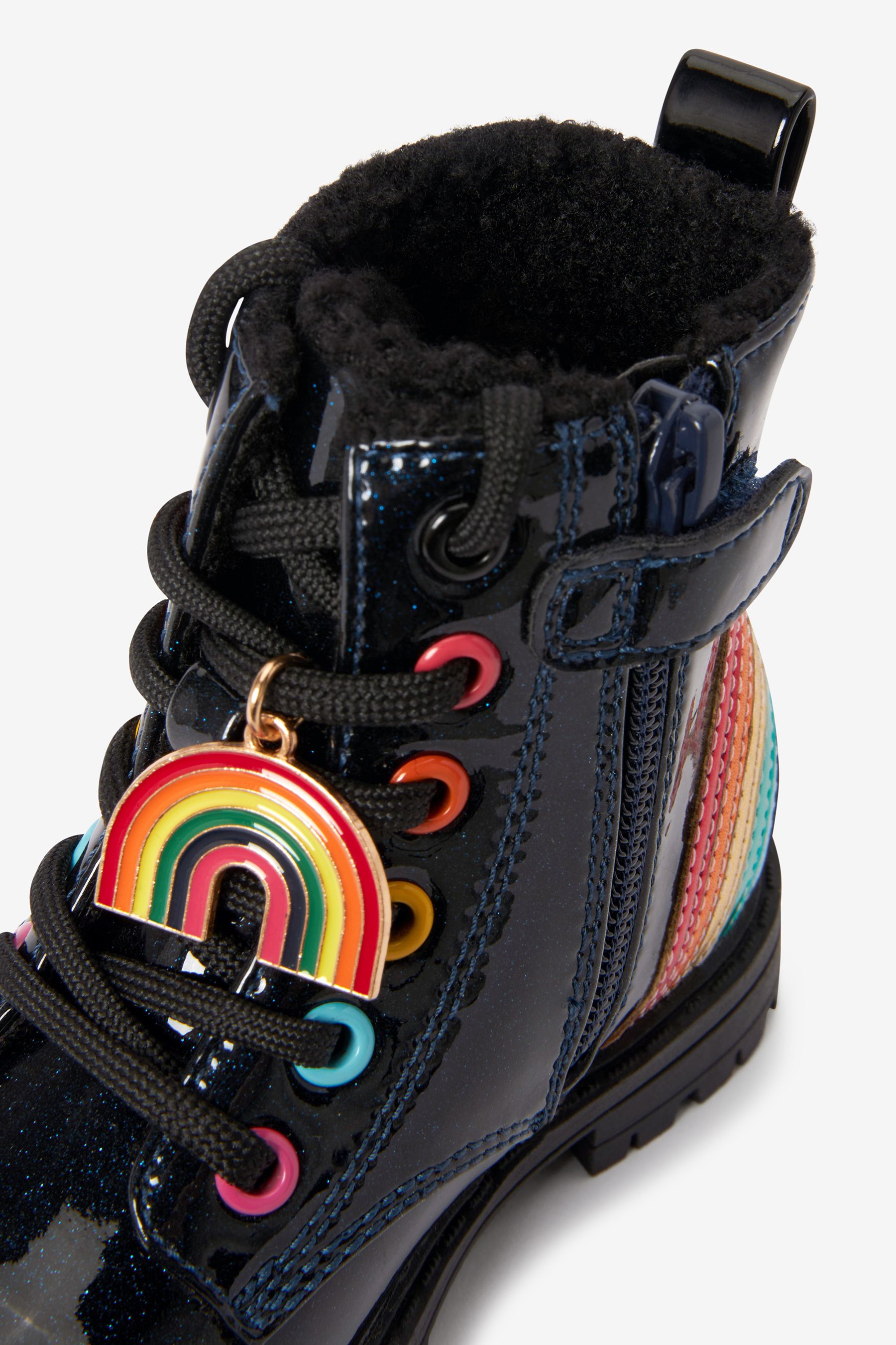 Acheter Bleu marine arc en ciel Bottes lacees a doublure chaude from Next Luxembourg
