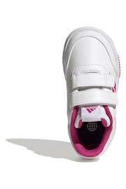 adidas White/Pink Tensaur Hook and Loop Shoes - Image 1 of 1