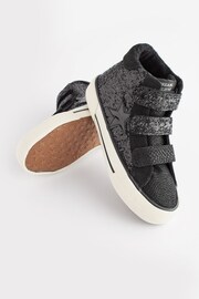 Black Standard Fit (F) Glitter Touch Fastening High Top Trainers - Image 3 of 5