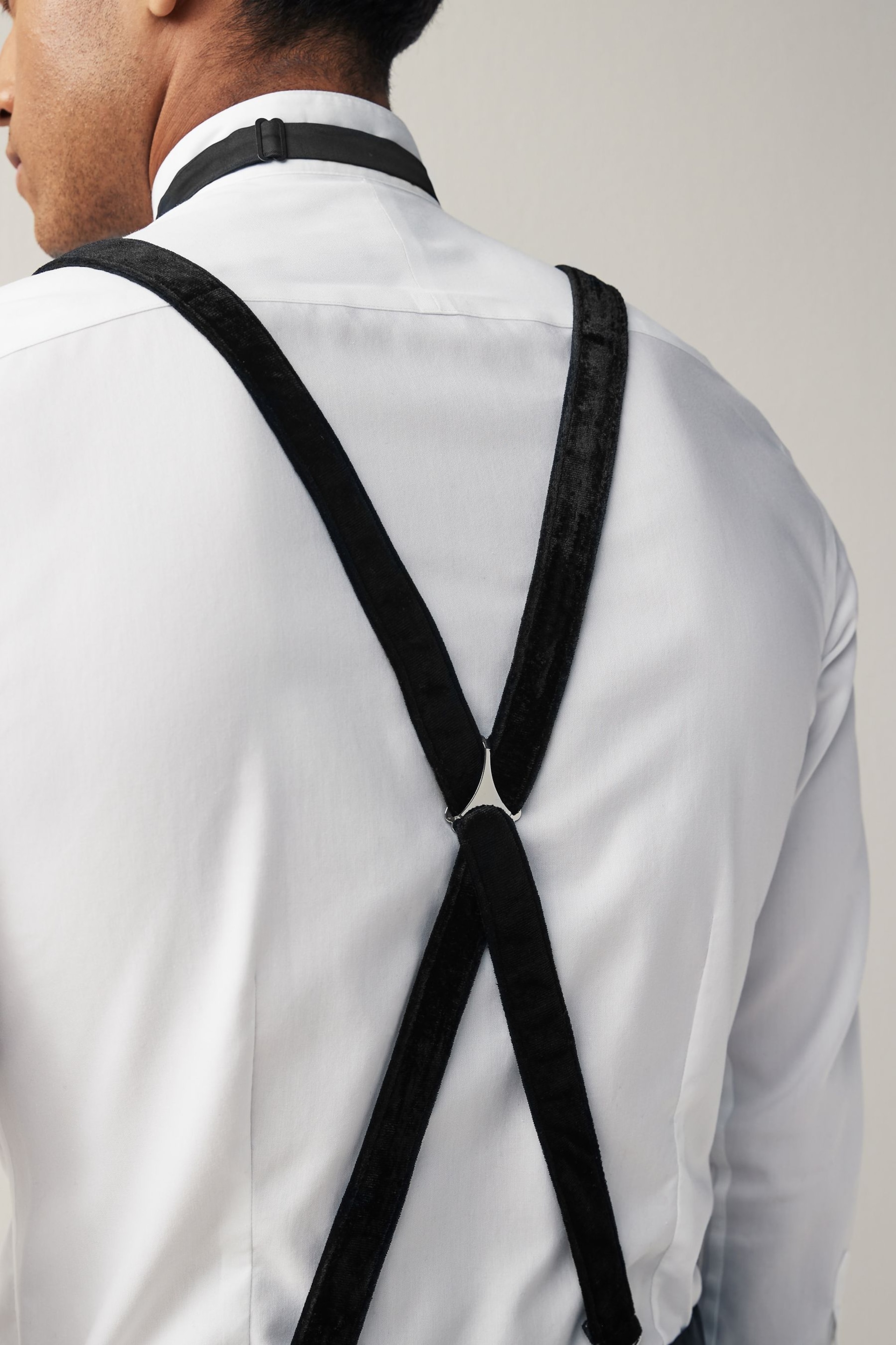 Black Velvet Bow Tie and Braces - Image 2 of 5