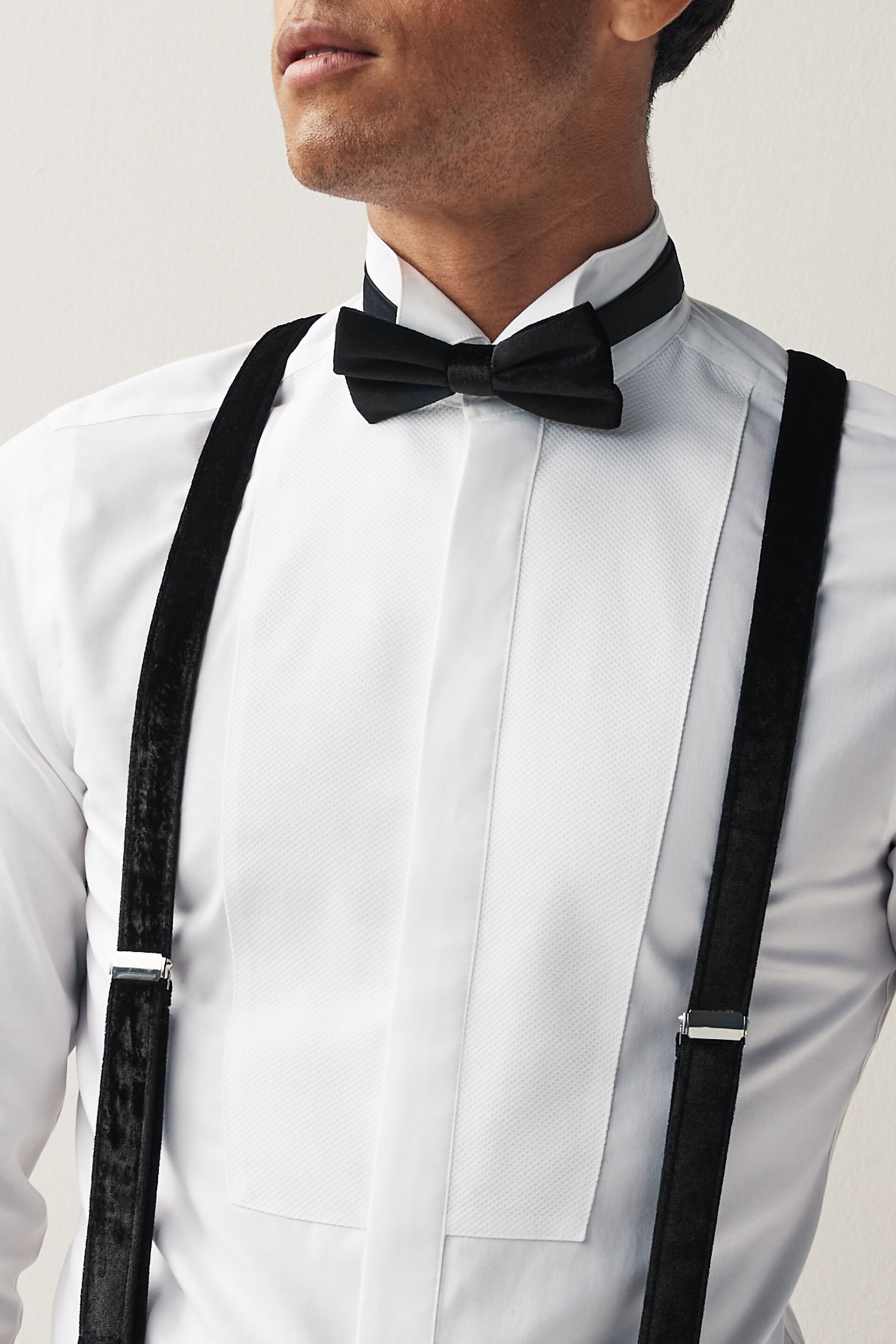 Black Velvet Bow Tie and Braces - Image 3 of 5