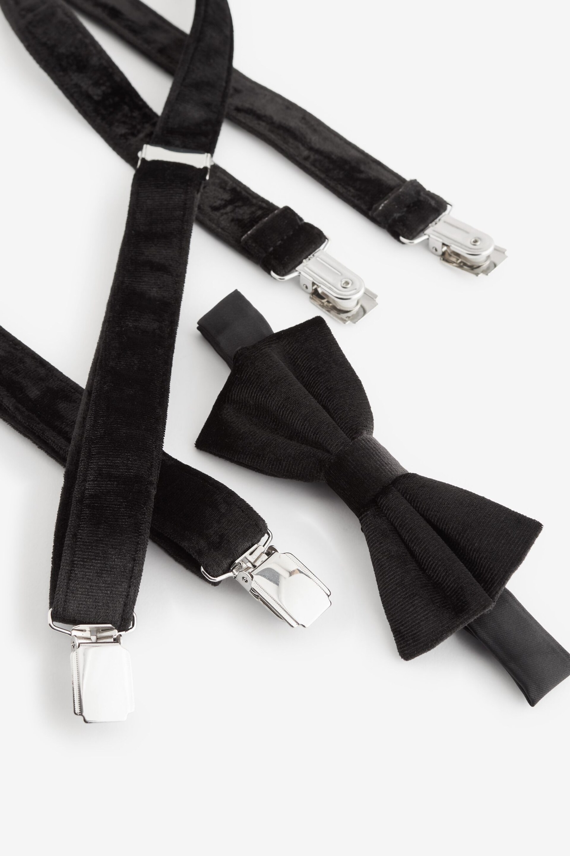 Black Velvet Bow Tie and Braces - Image 5 of 5