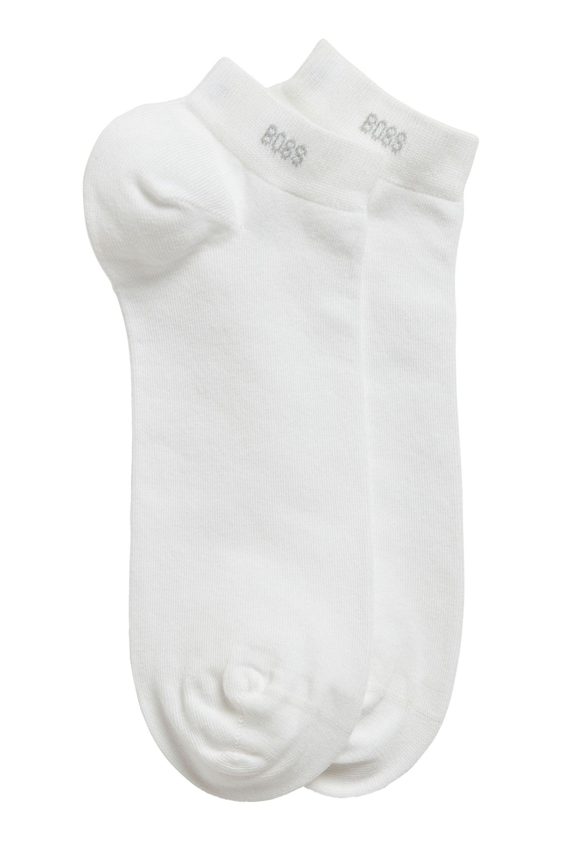 BOSS White Ankle Socks 2 Pack - Image 1 of 2