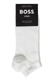 BOSS White Ankle Socks 2 Pack - Image 2 of 2