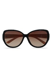 Ted Baker Black/Pink Womens Oversized Fashion Sunglasses with Exclusive Floral Print on Temples - Image 2 of 5