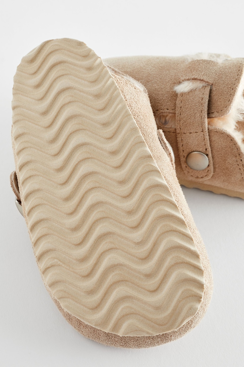 Beige Leather Corkbed Mule Slippers - Image 6 of 7