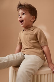 Tan Brown Short Sleeve Trophy Neck Polo Shirt (3mths-7yrs) - Image 2 of 7
