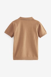 Tan Brown Short Sleeve Trophy Neck Polo Shirt (3mths-7yrs) - Image 6 of 7