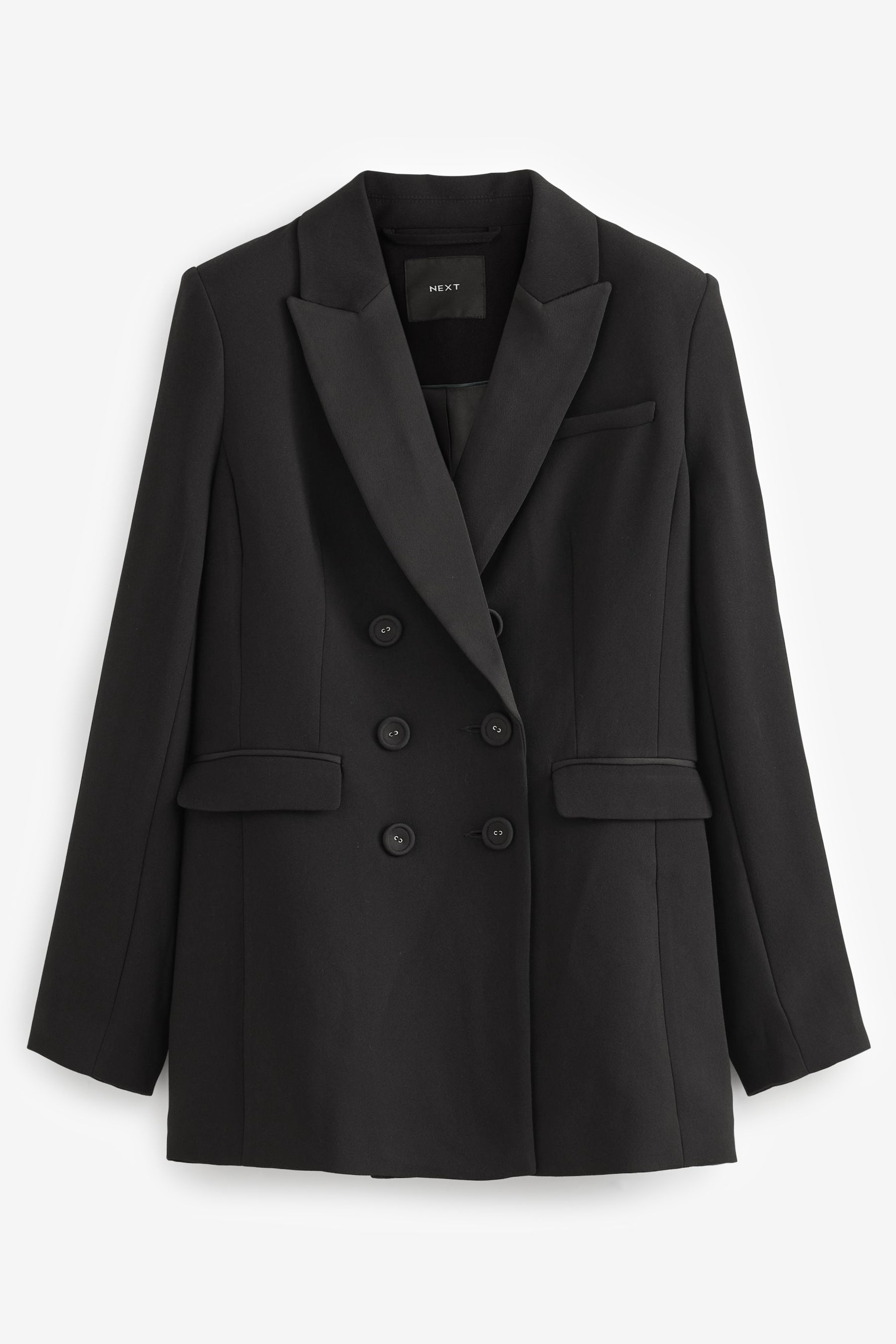 Buy Black Double Breasted Crepe Tuxedo Jacket from Next Luxembourg