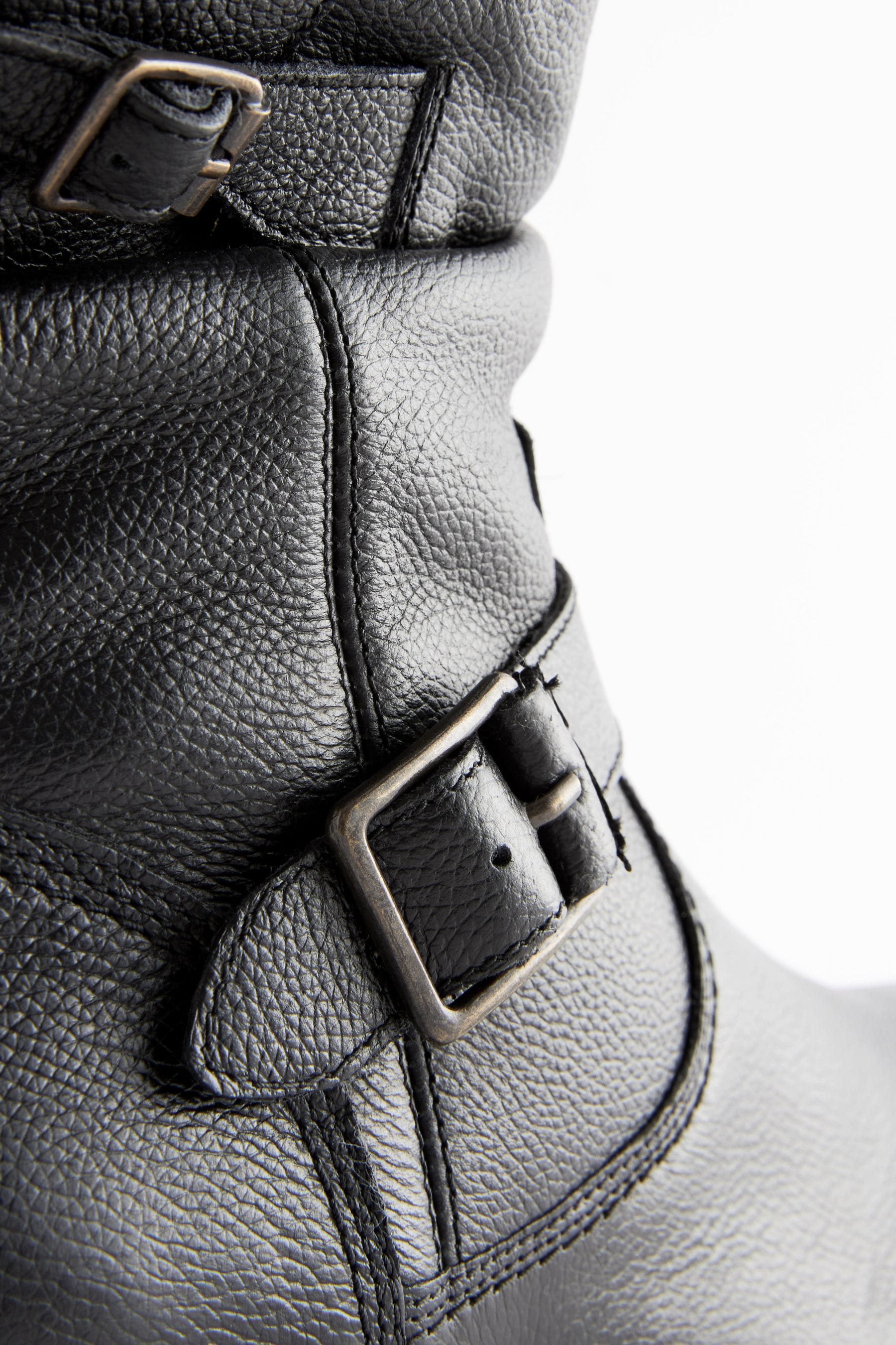 Black fur lined biker boots hot sale