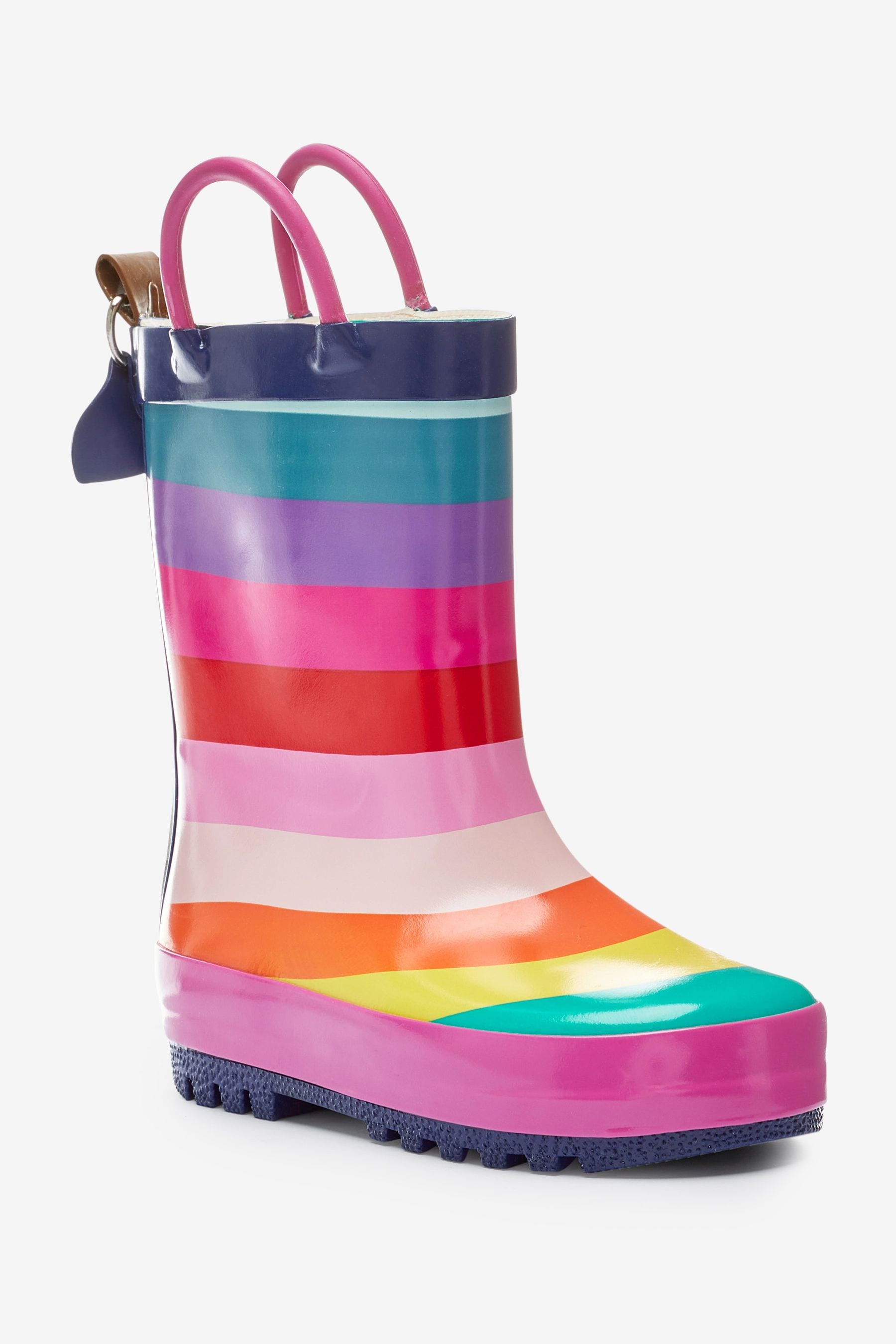 Buy Multi Rainbow Stripe Handle Wellies from Next Luxembourg