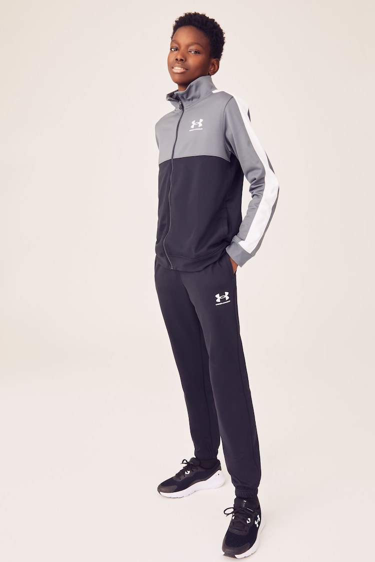 Under Armour Black Youth Colourblock Knit Tracksuit - Image 2 of 8