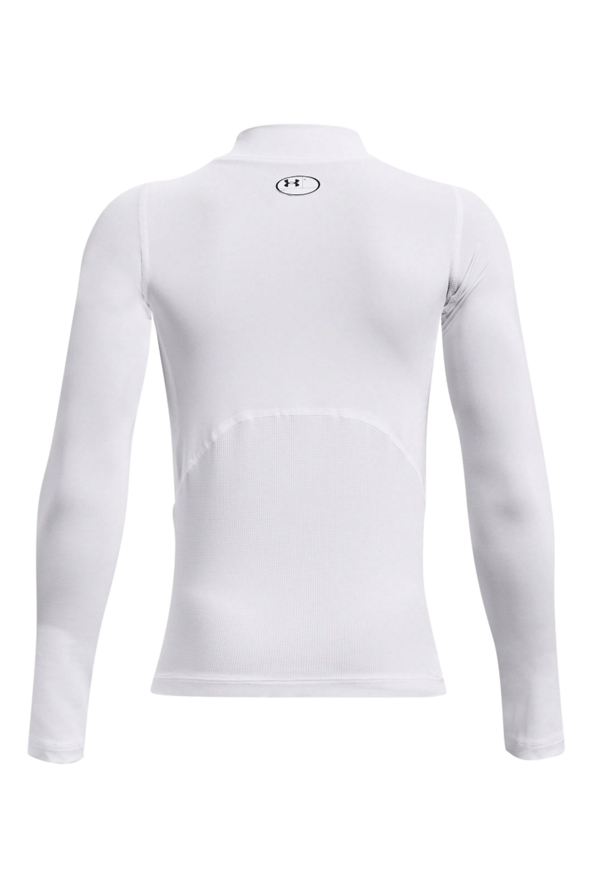 Under Armour White Youth Heat Gear Armour Mock Long Sleeve T-Shirt - Image 1 of 2
