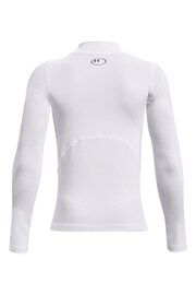 Under Armour White Youth Heat Gear Armour Mock Long Sleeve T-Shirt - Image 2 of 2