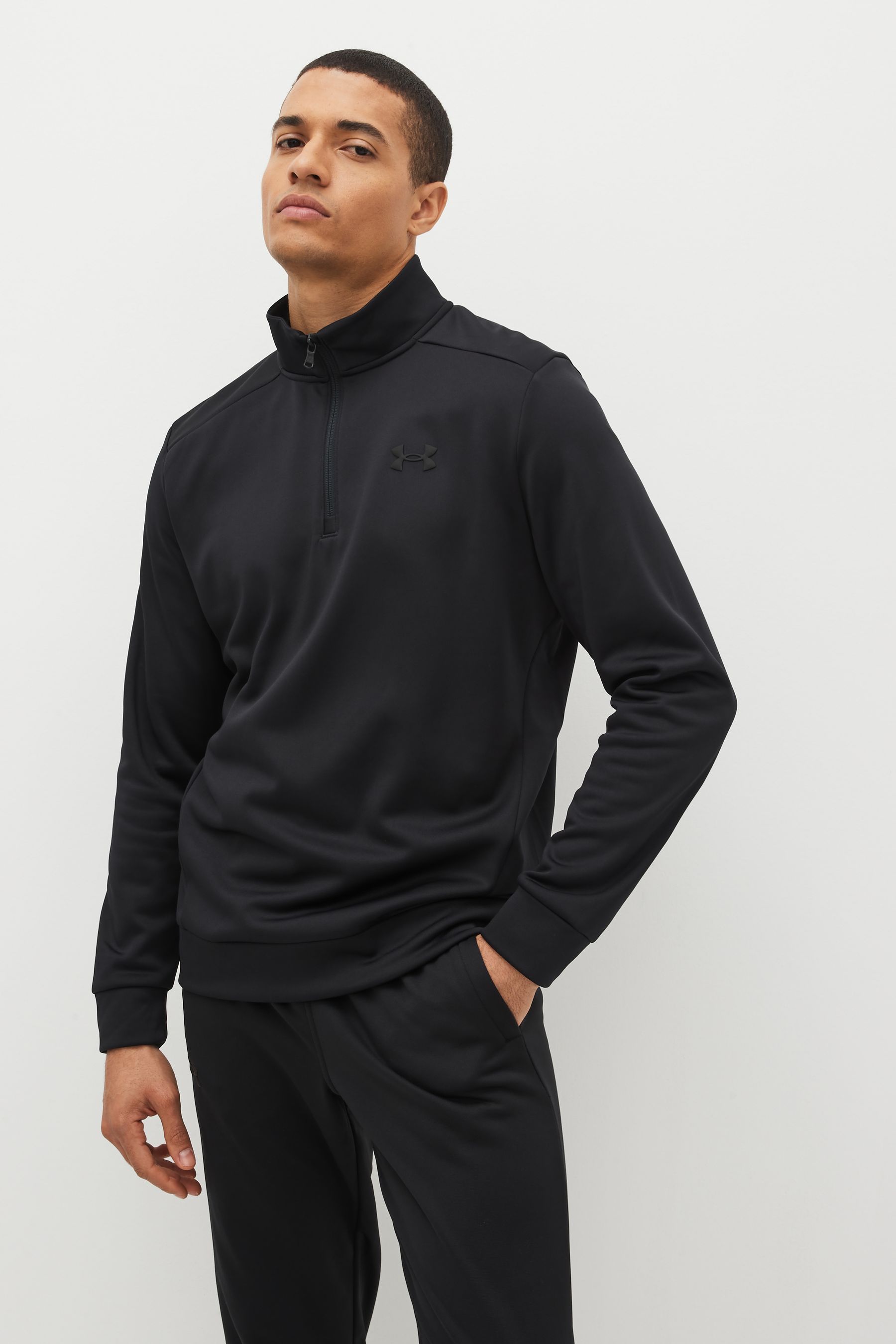 Buy Under Armour Black Under Armour Grey Fleece 1 4 Zip Sweat Top from Next Ireland