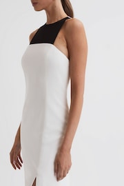 Reiss Ivory Reya Colourblock Fitted Maxi Dress - Image 3 of 4